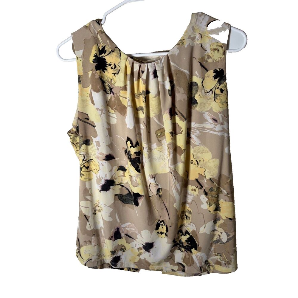 Calvin Klein Tank Top Women's XL Round Neck Metallic Sleeveless Career Shirt